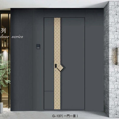香港藝術鑄鋁大門個性化圖案訂製豪宅別墅私樓村屋防鏽耐用